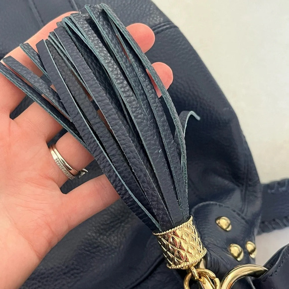 ASO Cameron Diaz👜Onna Ehrlich/ Rachel bag/ Hobo bag/ 100% Leather/ Navy blue - Picture 7 of 17